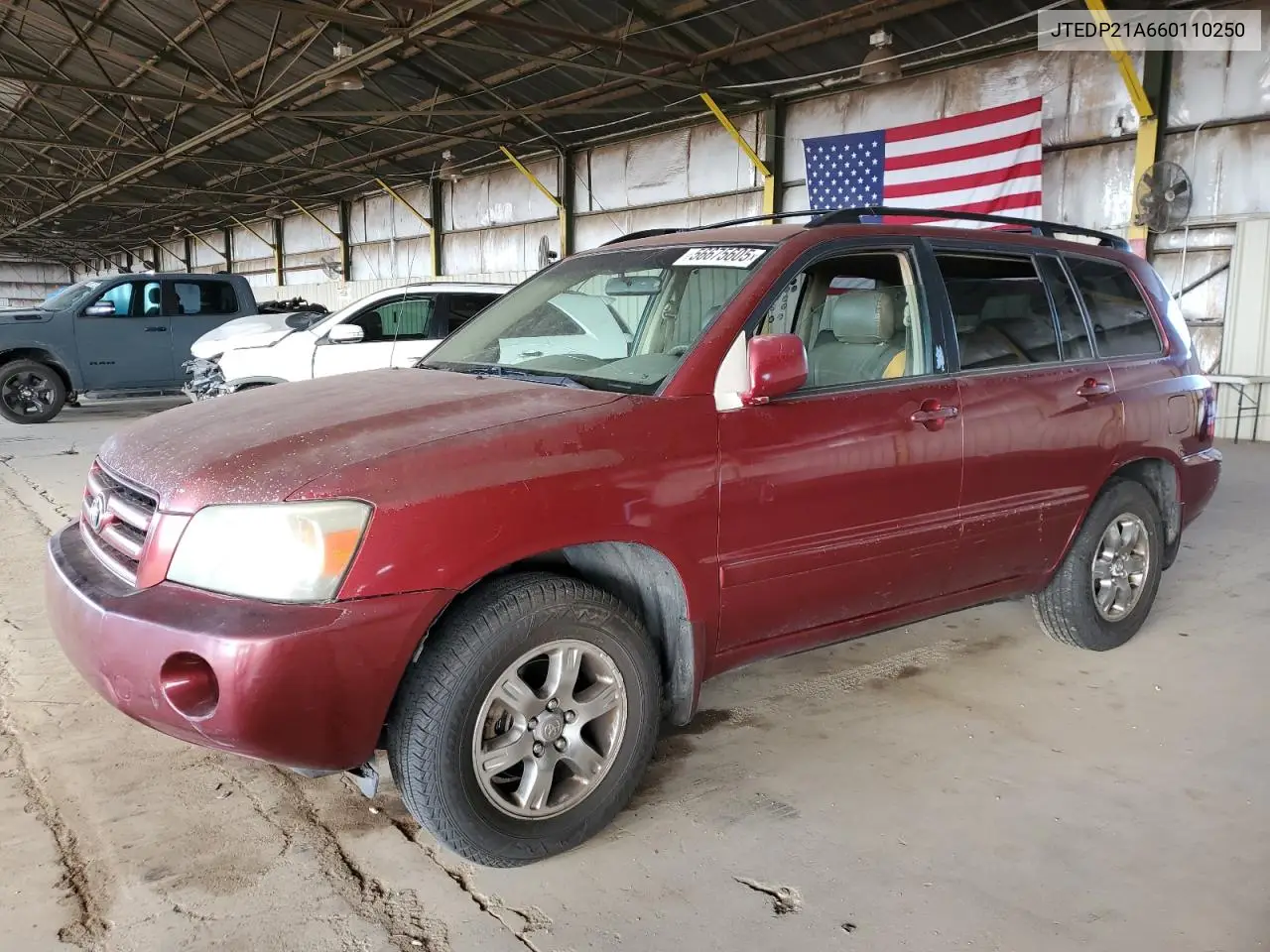 2006 Toyota Highlander Limited VIN: JTEDP21A660110250 Lot: 56675605