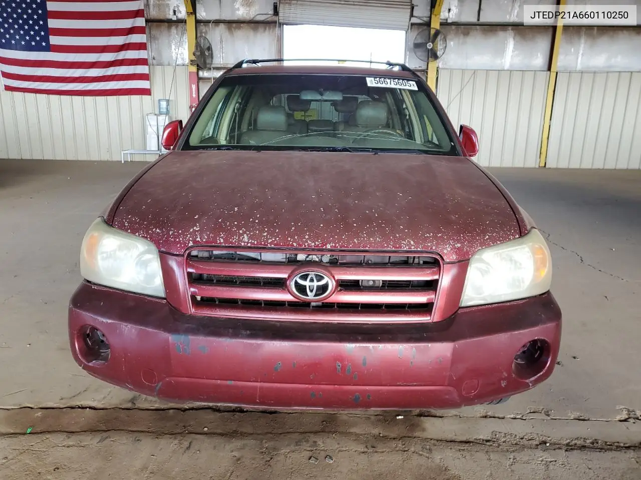 2006 Toyota Highlander Limited VIN: JTEDP21A660110250 Lot: 56675605