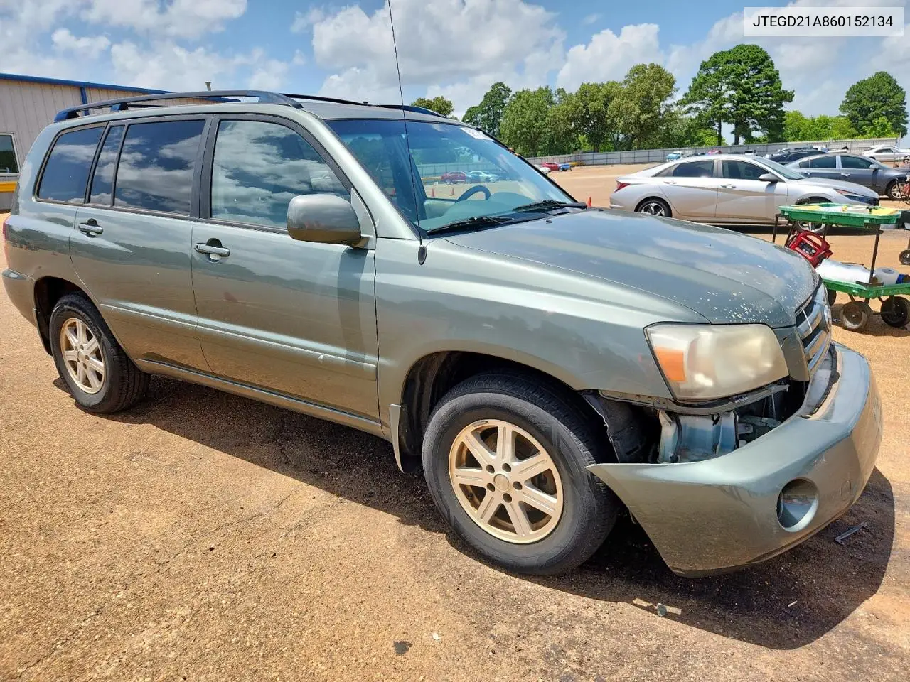 2006 Toyota Highlander VIN: JTEGD21A860152134 Lot: 59517825