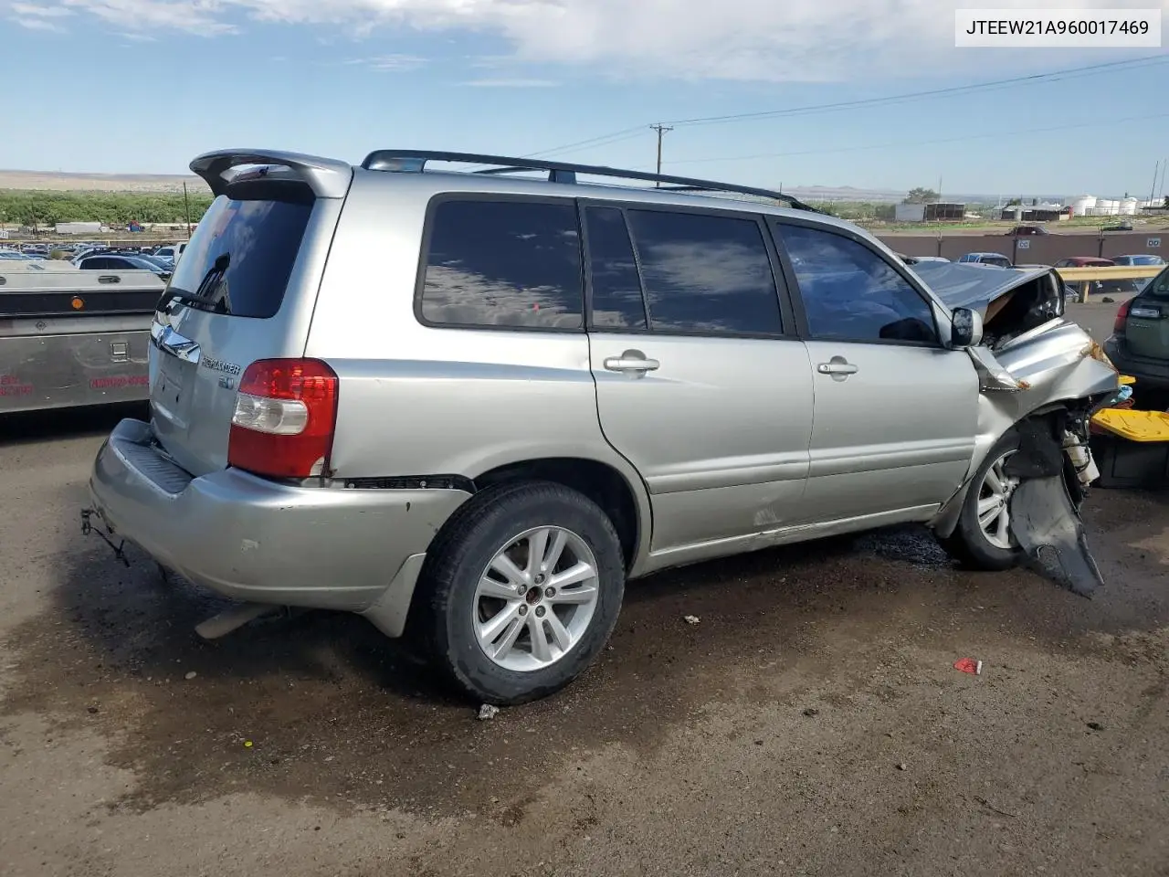 2006 Toyota Highlander Hybrid VIN: JTEEW21A960017469 Lot: 62015355