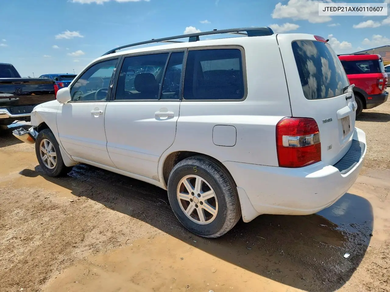 2006 Toyota Highlander Limited VIN: JTEDP21AX60110607 Lot: 62428085