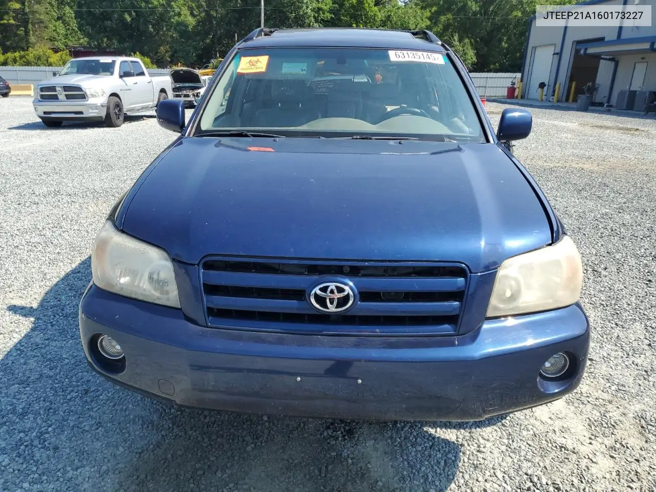 2006 Toyota Highlander Limited VIN: JTEEP21A160173227 Lot: 63135145
