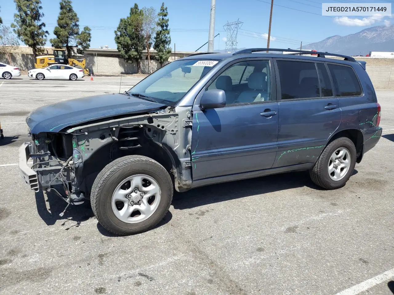 2007 Toyota Highlander VIN: JTEGD21A570171449 Lot: 56560085