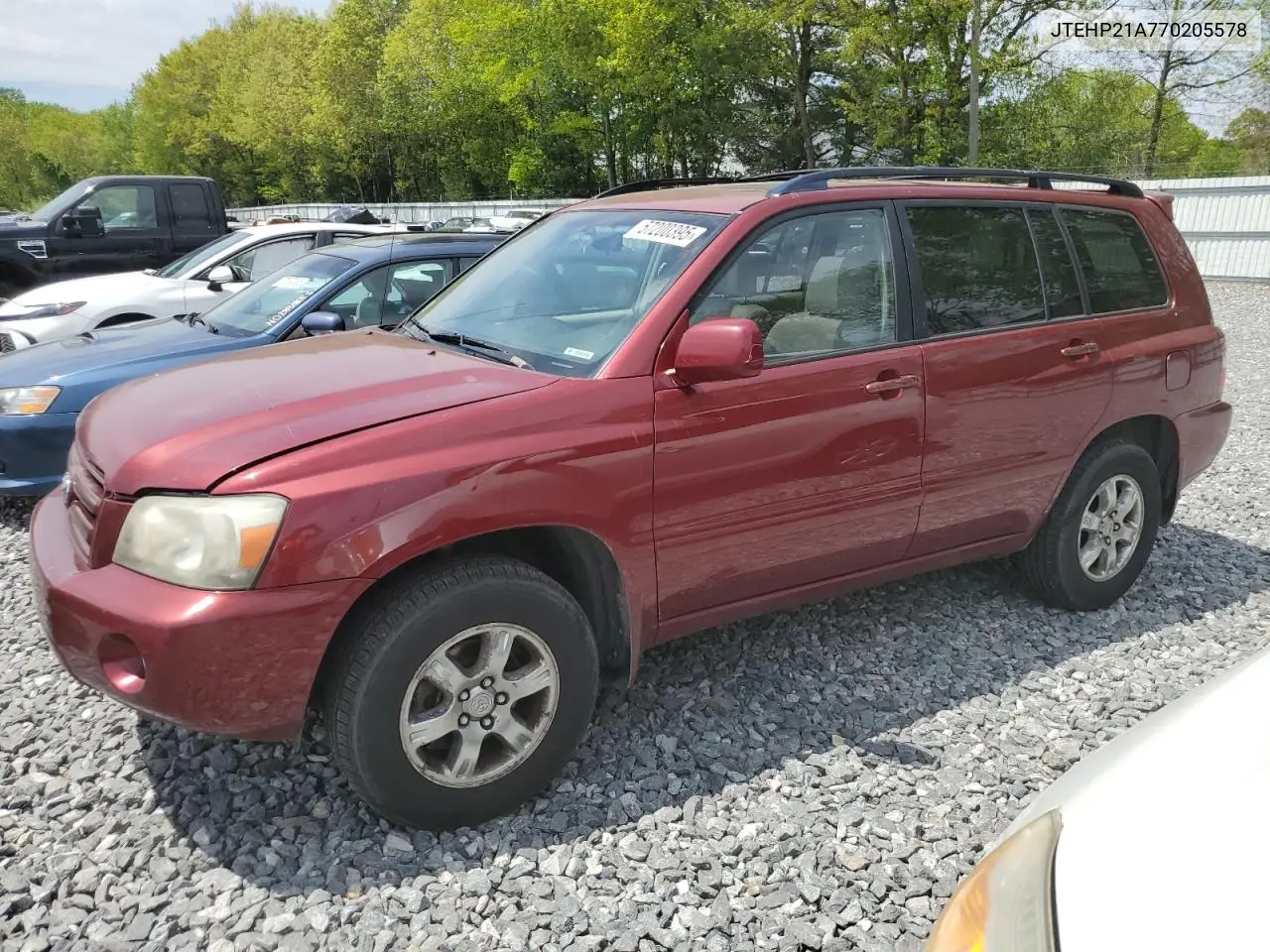 2007 Toyota Highlander Sport VIN: JTEHP21A770205578 Lot: 57200395