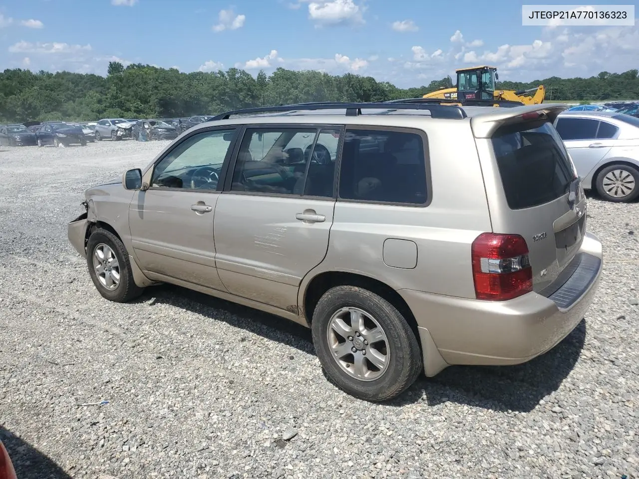 2007 Toyota Highlander Sport VIN: JTEGP21A770136323 Lot: 62490365