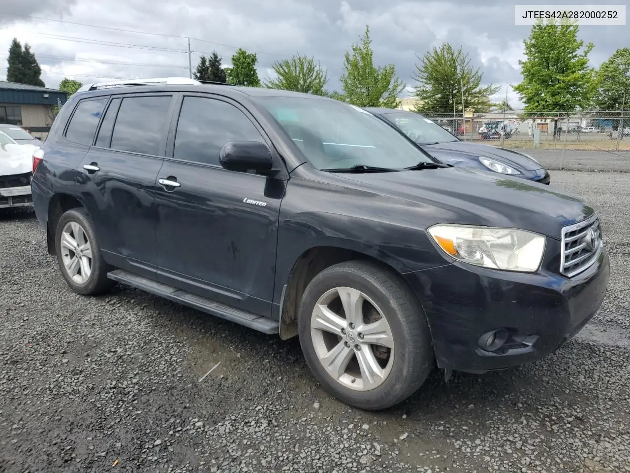 2008 Toyota Highlander Limited VIN: JTEES42A282000252 Lot: 55836995