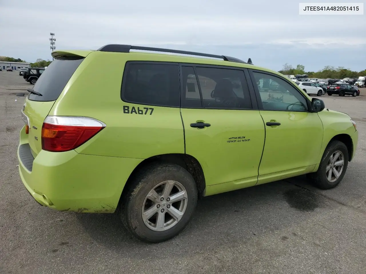 2008 Toyota Highlander VIN: JTEES41A482051415 Lot: 56357305