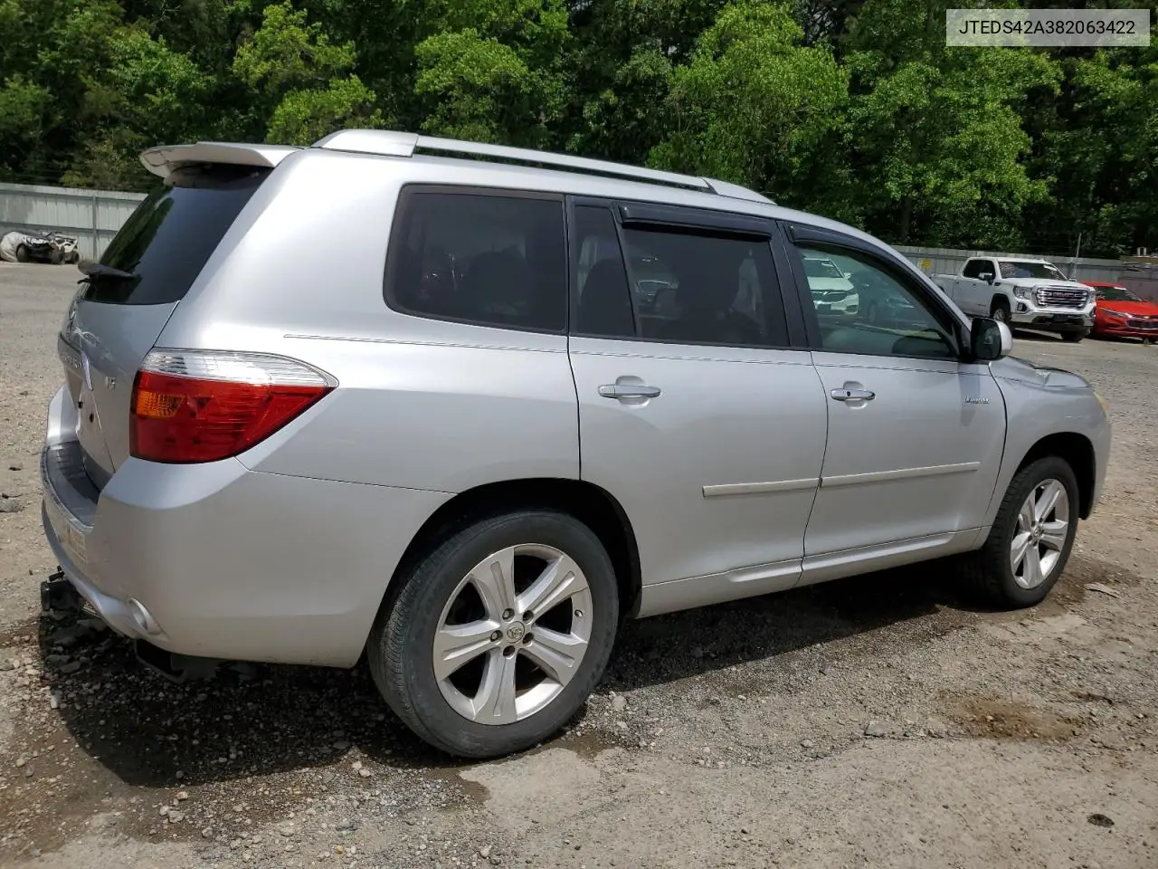 2008 Toyota Highlander Limited VIN: JTEDS42A382063422 Lot: 56367345
