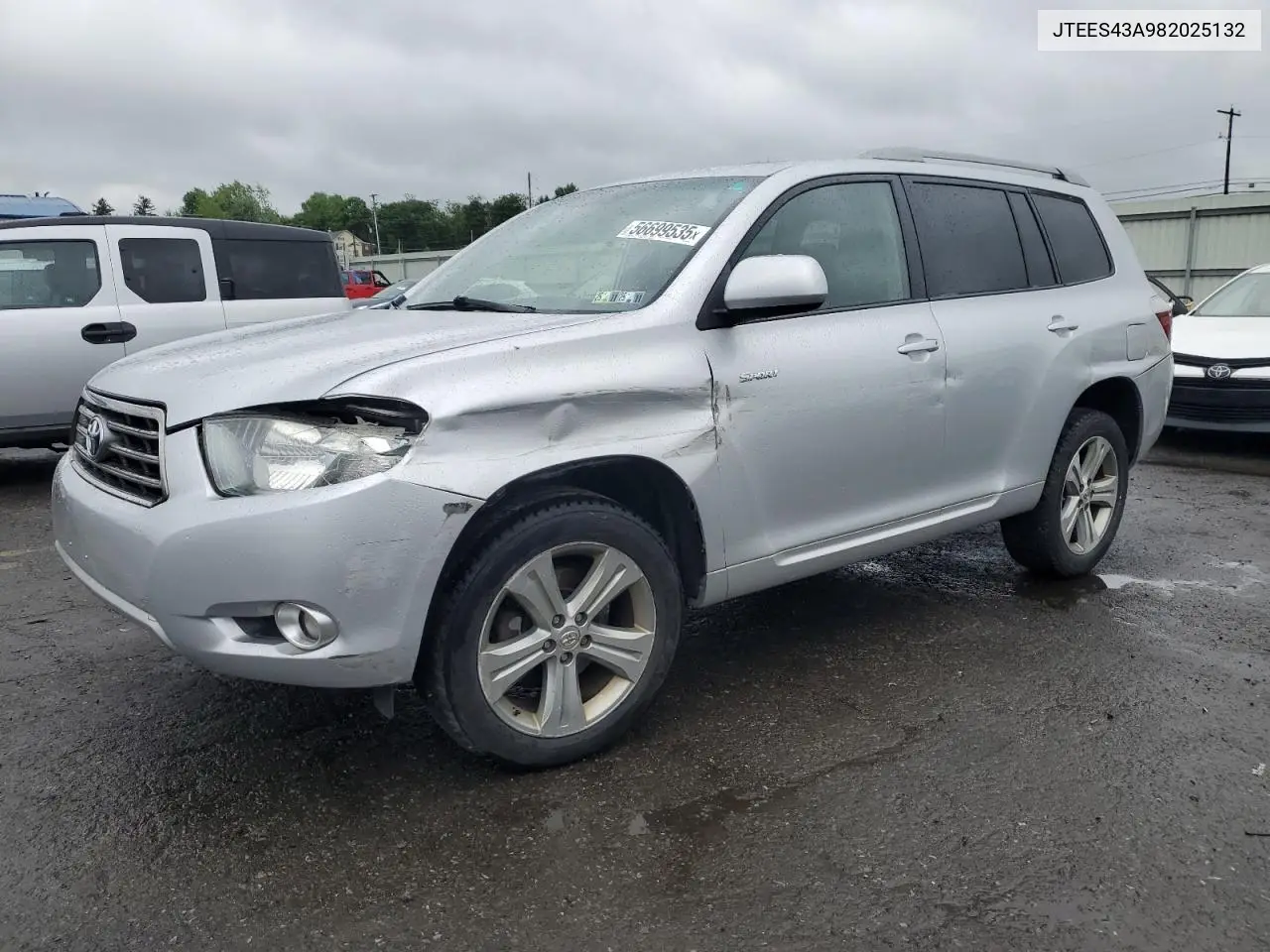 2008 Toyota Highlander Sport VIN: JTEES43A982025132 Lot: 56699535