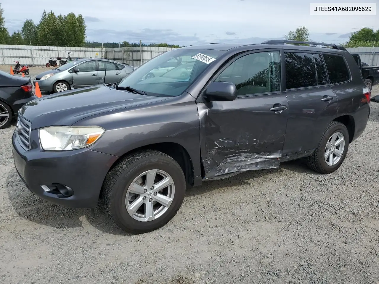 2008 Toyota Highlander VIN: JTEES41A682096629 Lot: 61949015