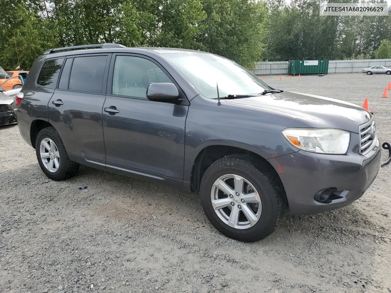 2008 Toyota Highlander VIN: JTEES41A682096629 Lot: 61949015