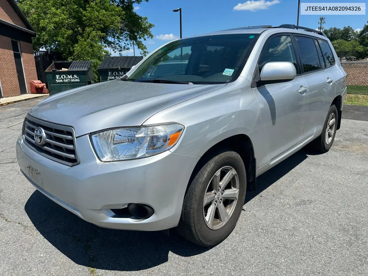 2008 Toyota Highlander VIN: JTEES41A082094326 Lot: 63165255