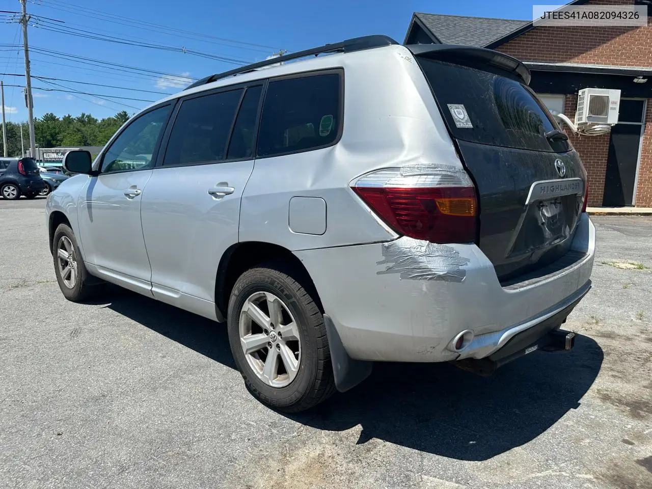 2008 Toyota Highlander VIN: JTEES41A082094326 Lot: 63165255