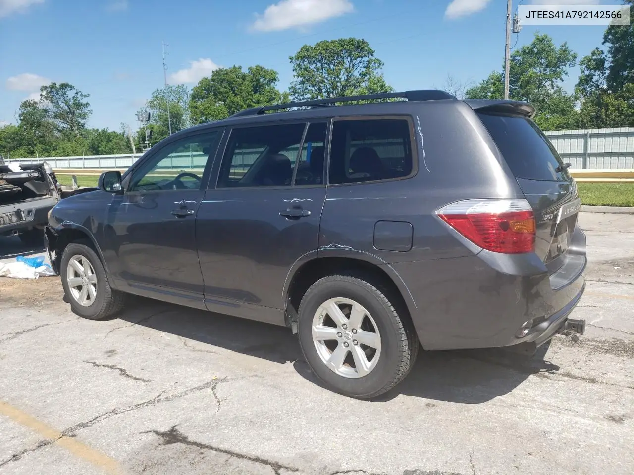 2009 Toyota Highlander VIN: JTEES41A792142566 Lot: 56718135