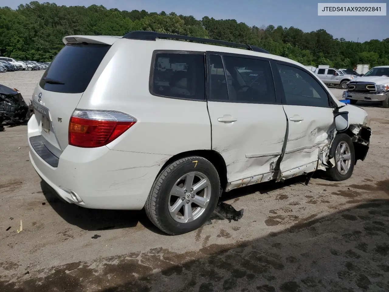2009 Toyota Highlander VIN: JTEDS41AX92092841 Lot: 57097315