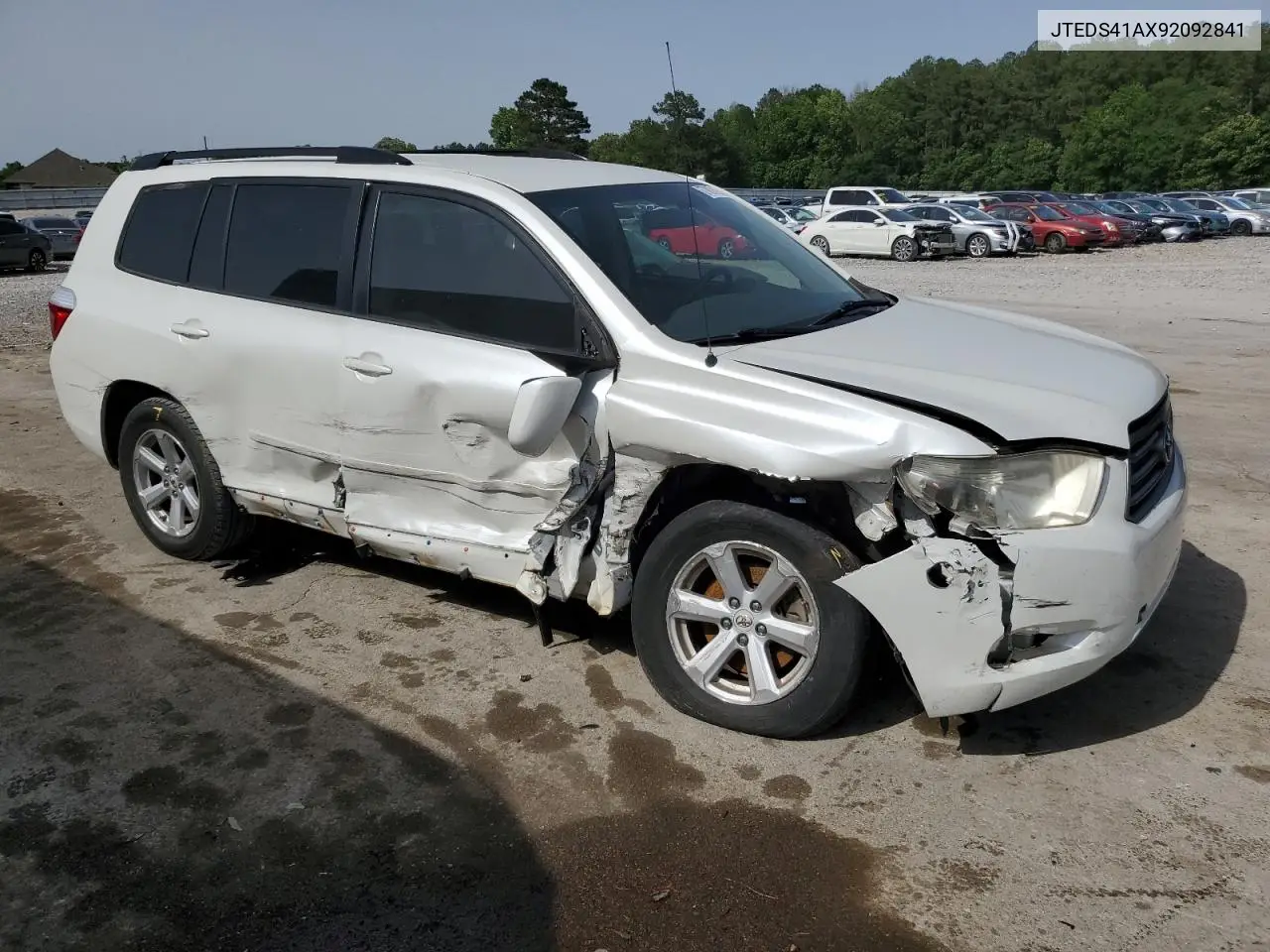 2009 Toyota Highlander VIN: JTEDS41AX92092841 Lot: 57097315