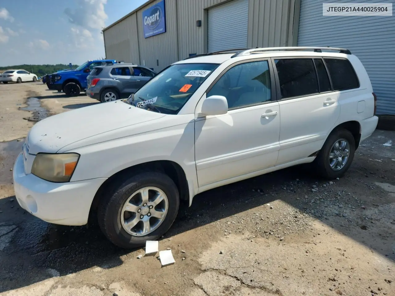 2010 Toyota Highlander Base VIN: JTEGP21A440025904 Lot: 62571945