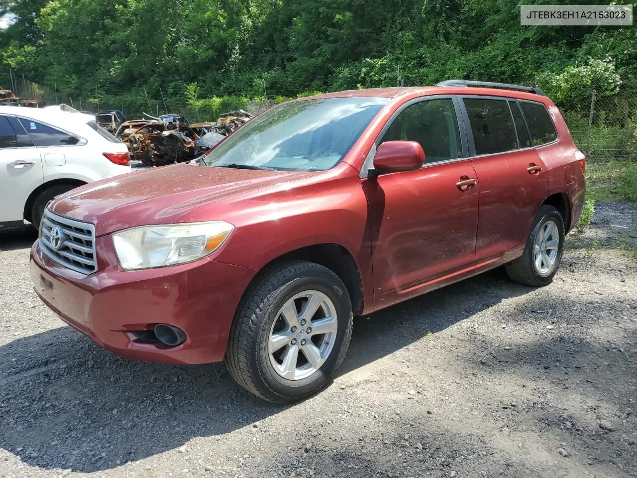 2010 Toyota Highlander VIN: JTEBK3EH1A2153023 Lot: 62612085