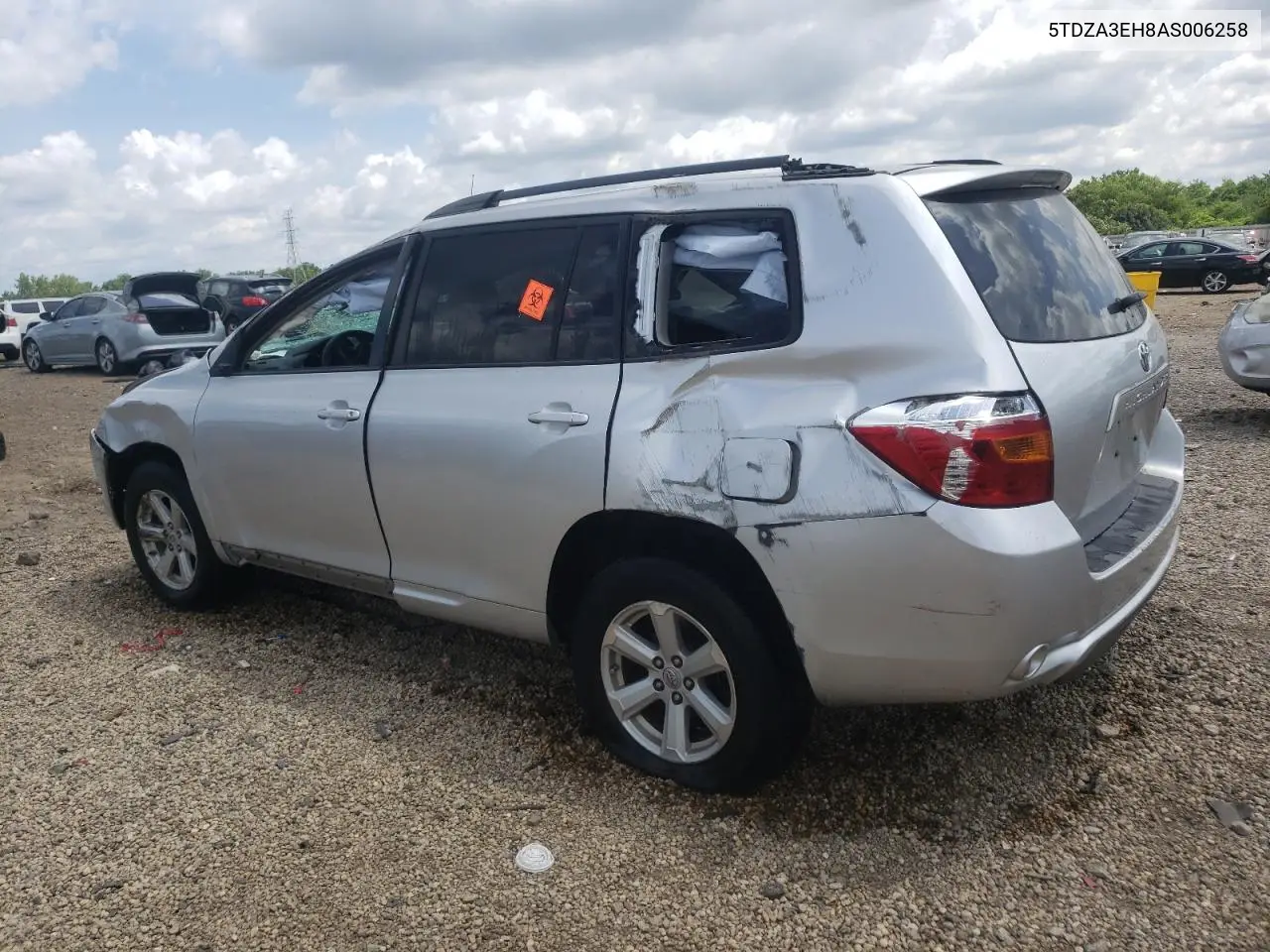 2010 Toyota Highlander VIN: 5TDZA3EH8AS006258 Lot: 62901355