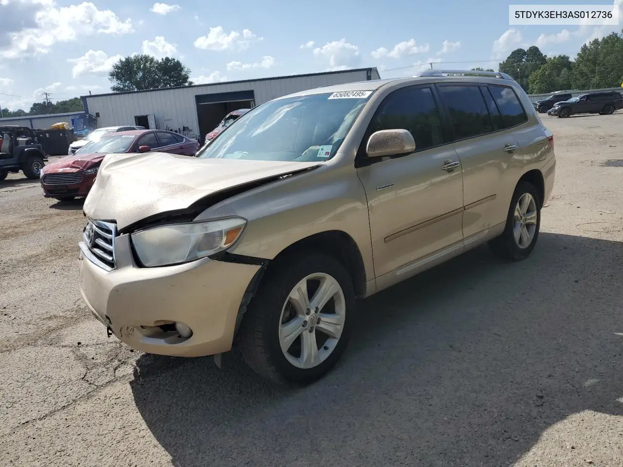 2010 Toyota Highlander Limited VIN: 5TDYK3EH3AS012736 Lot: 65082495