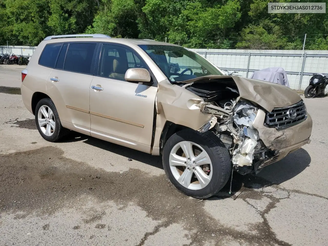 2010 Toyota Highlander Limited VIN: 5TDYK3EH3AS012736 Lot: 65082495