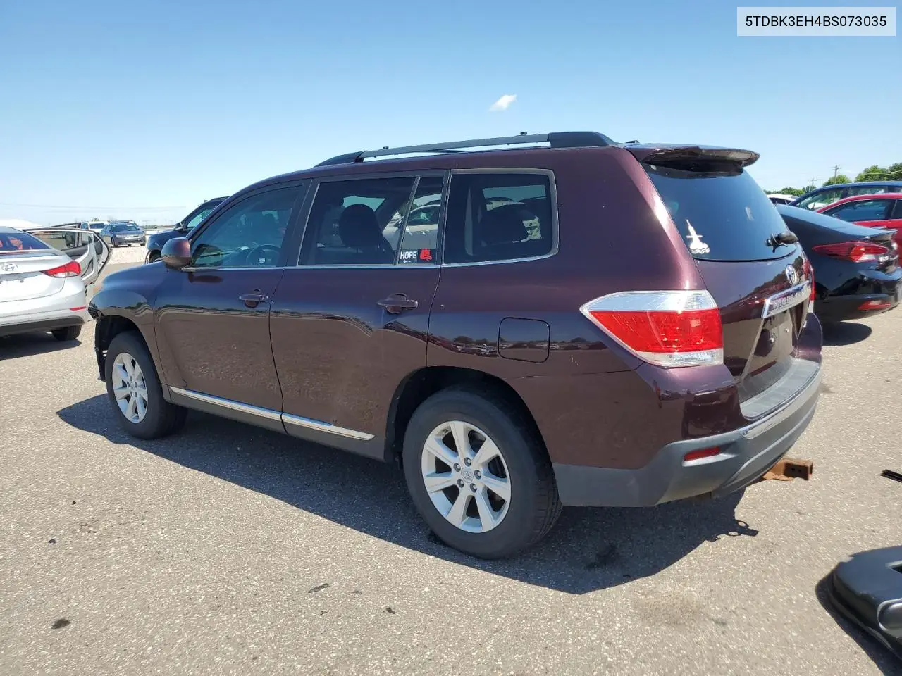 2011 Toyota Highlander Base VIN: 5TDBK3EH4BS073035 Lot: 62716085
