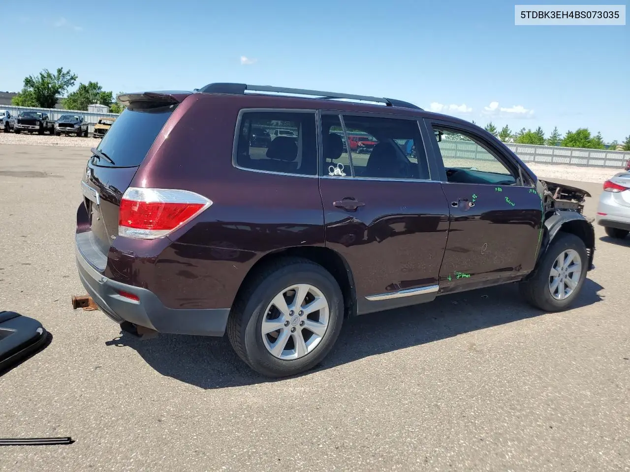 2011 Toyota Highlander Base VIN: 5TDBK3EH4BS073035 Lot: 62716085