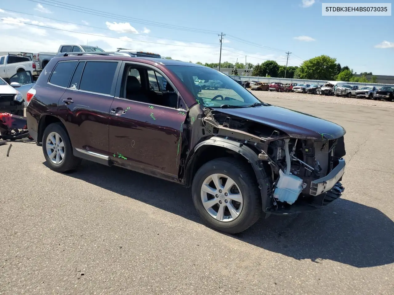 2011 Toyota Highlander Base VIN: 5TDBK3EH4BS073035 Lot: 62716085