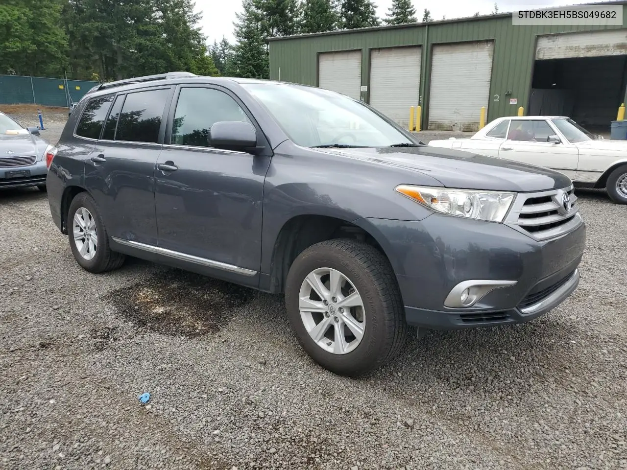 2011 Toyota Highlander Base VIN: 5TDBK3EH5BS049682 Lot: 62740885