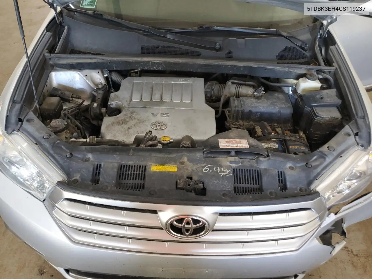 2012 Toyota Highlander Base VIN: 5TDBK3EH4CS119237 Lot: 55970775