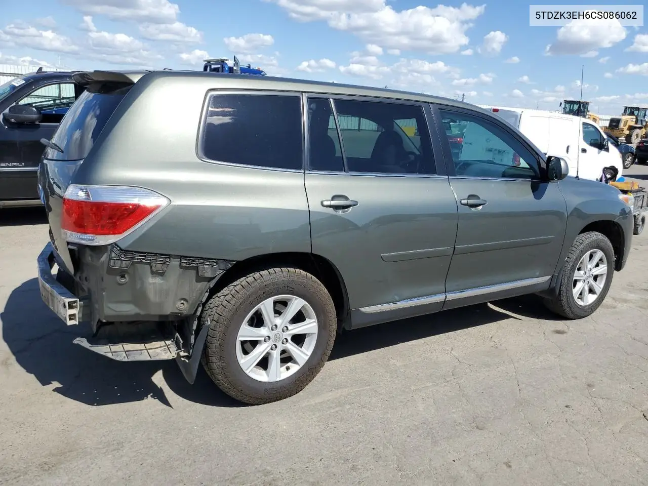 2012 Toyota Highlander Base VIN: 5TDZK3EH6CS086062 Lot: 56527575