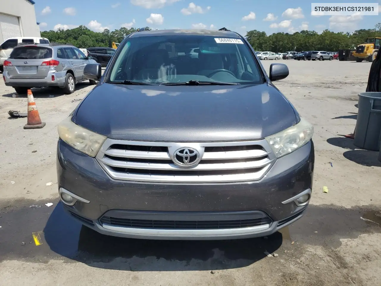 2012 Toyota Highlander Base VIN: 5TDBK3EH1CS121981 Lot: 56840115