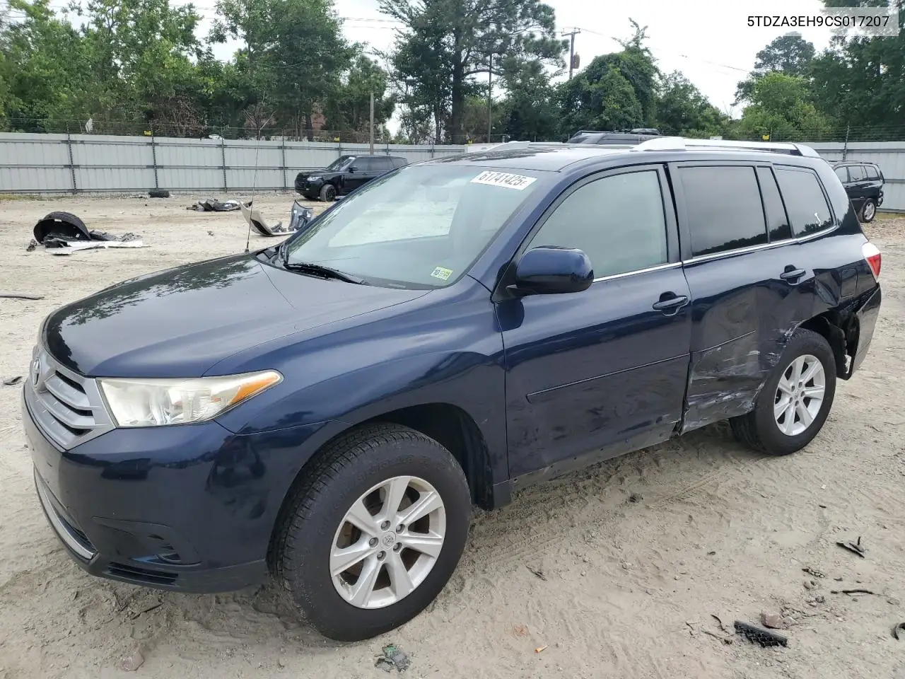 2012 Toyota Highlander Base VIN: 5TDZA3EH9CS017207 Lot: 61741425