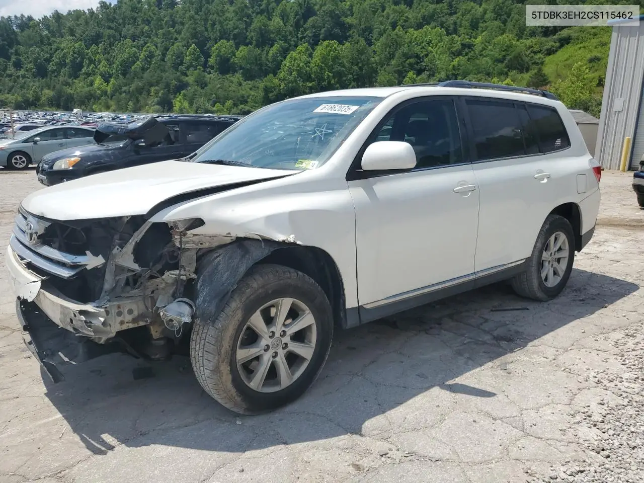 2012 Toyota Highlander Base VIN: 5TDBK3EH2CS115462 Lot: 61862035
