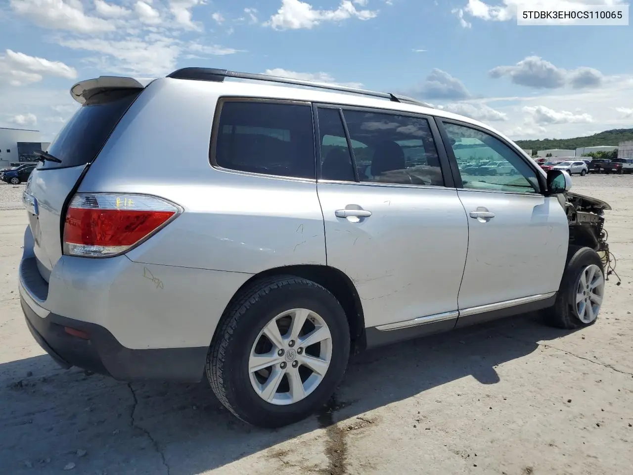 2012 Toyota Highlander Base VIN: 5TDBK3EH0CS110065 Lot: 62477335
