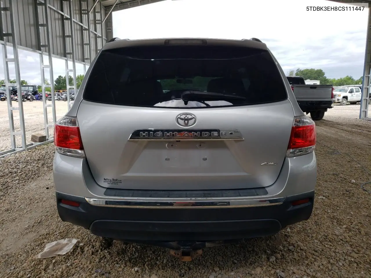 2012 Toyota Highlander Base VIN: 5TDBK3EH8CS111447 Lot: 62584095