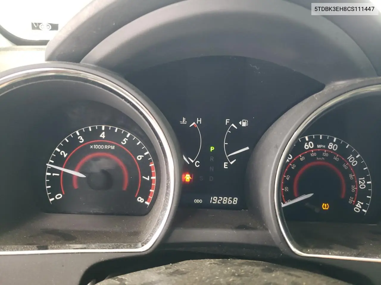 2012 Toyota Highlander Base VIN: 5TDBK3EH8CS111447 Lot: 62584095