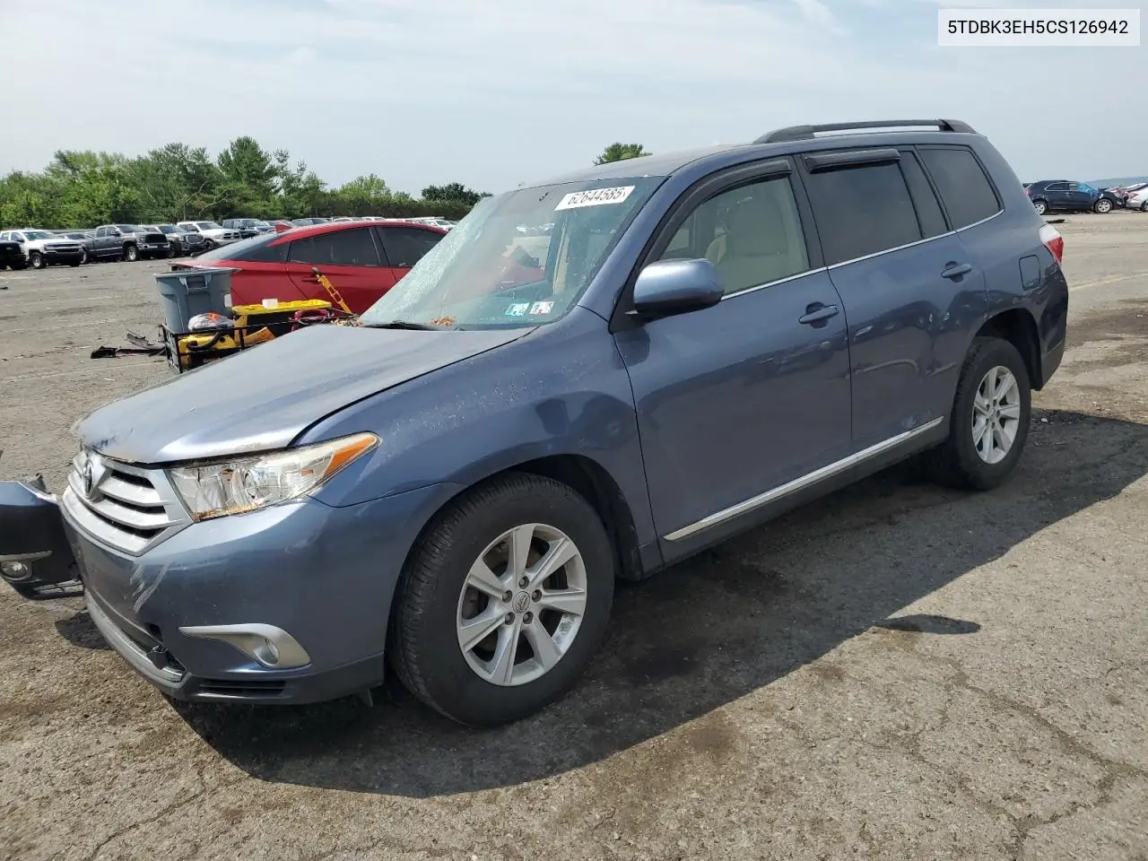 2012 Toyota Highlander Base VIN: 5TDBK3EH5CS126942 Lot: 62644585