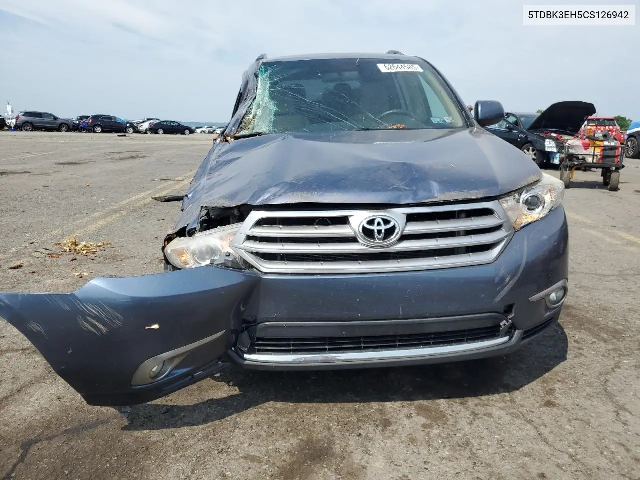 2012 Toyota Highlander Base VIN: 5TDBK3EH5CS126942 Lot: 62644585