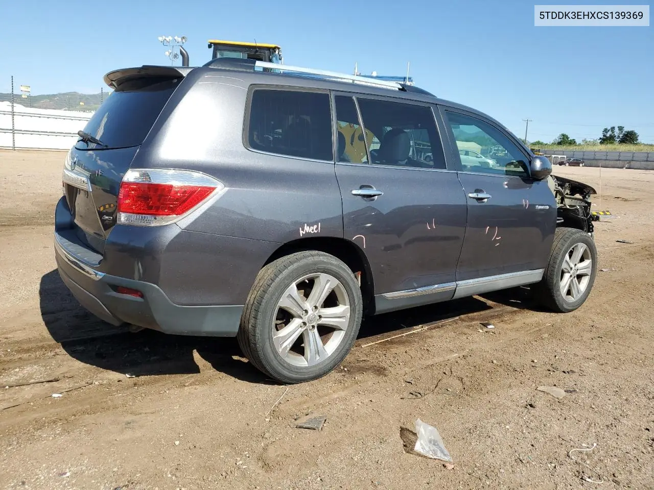 2012 Toyota Highlander Limited VIN: 5TDDK3EHXCS139369 Lot: 62720335