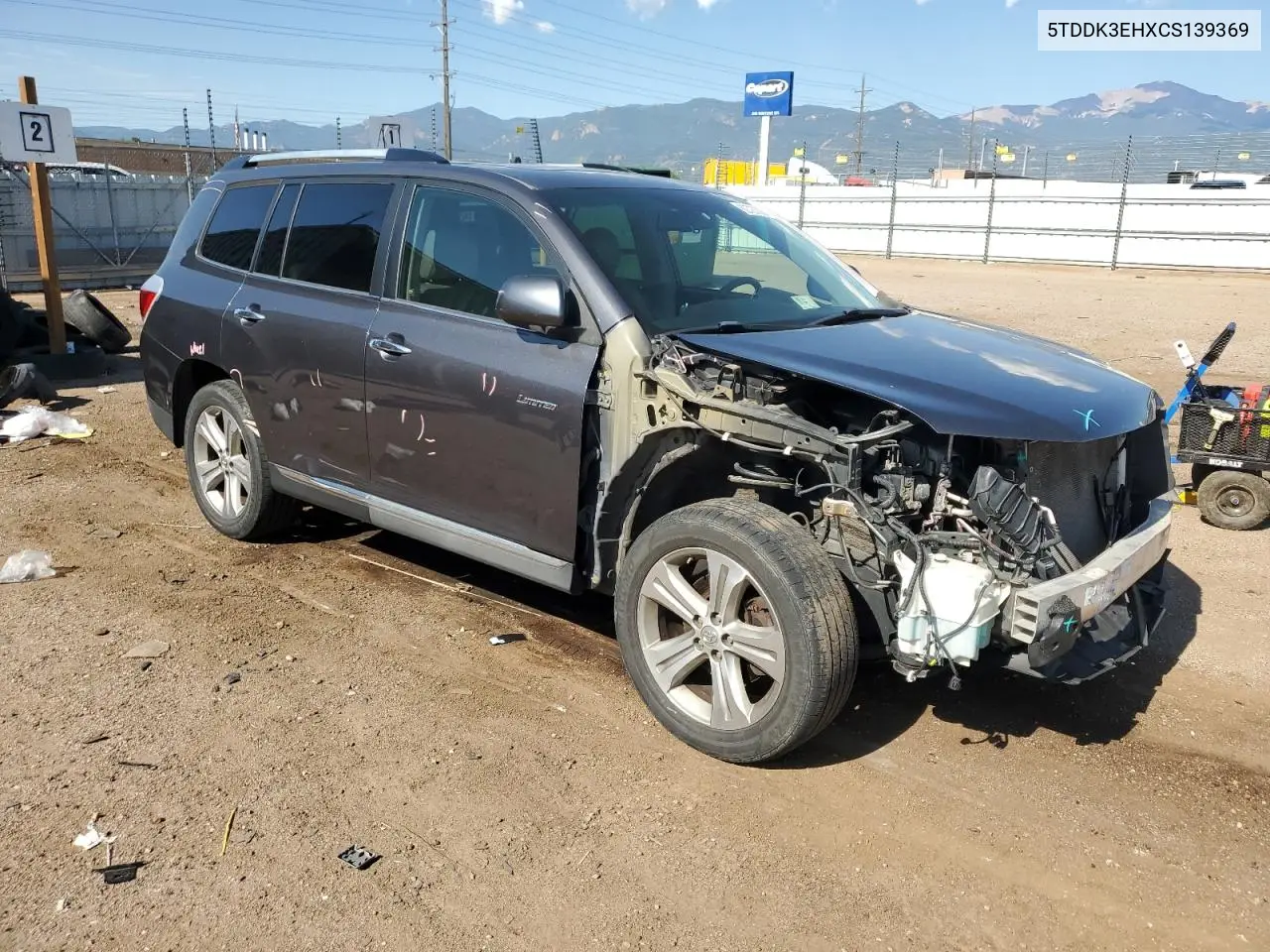 2012 Toyota Highlander Limited VIN: 5TDDK3EHXCS139369 Lot: 62720335
