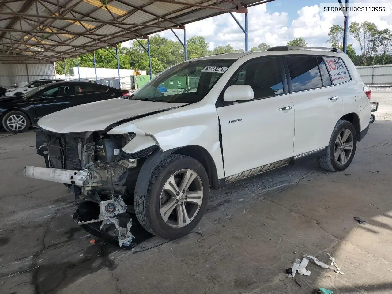 2012 Toyota Highlander Limited VIN: 5TDDK3EH3CS113955 Lot: 62759255