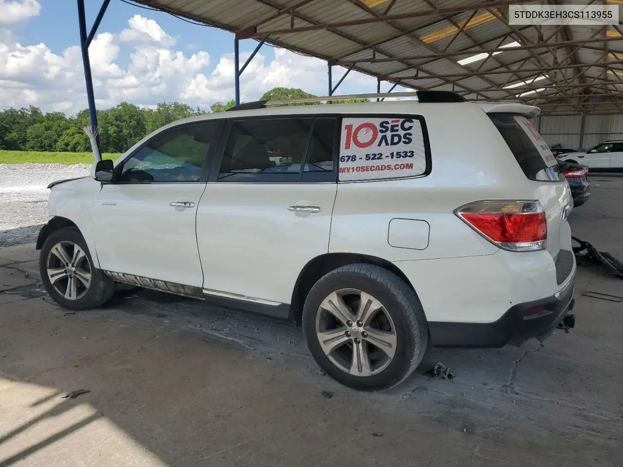 2012 Toyota Highlander Limited VIN: 5TDDK3EH3CS113955 Lot: 62759255