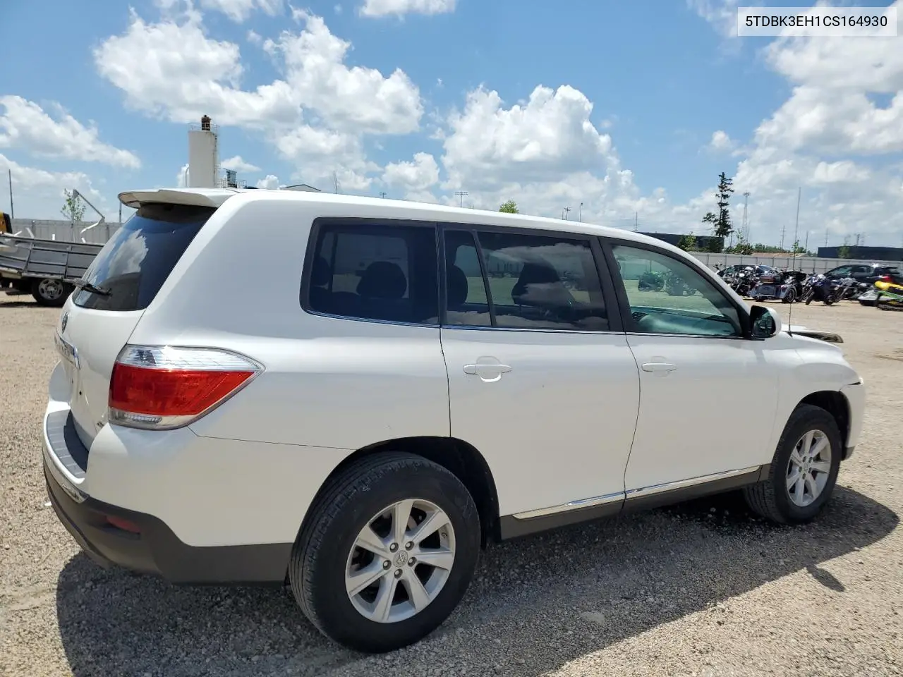 2012 Toyota Highlander Base VIN: 5TDBK3EH1CS164930 Lot: 62853945