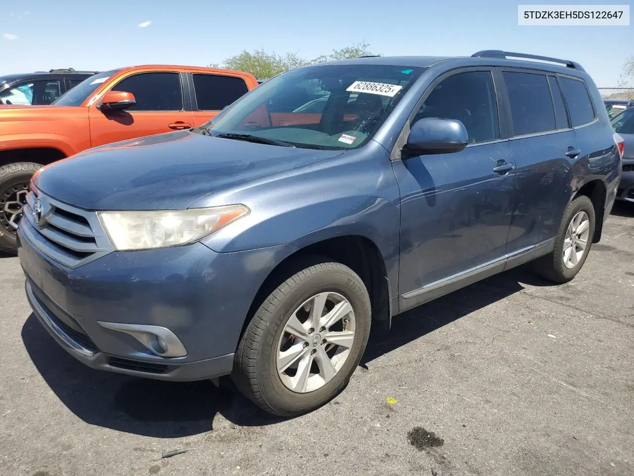 2013 Toyota Highlander Base VIN: 5TDZK3EH5DS122647 Lot: 62886325