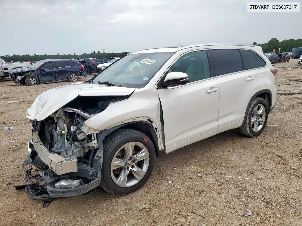 2014 Toyota Highlander Limited VIN: 5TDYKRFH3ES007317 Lot: 62665145