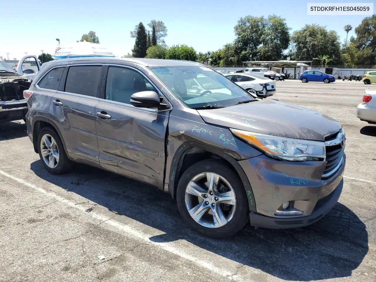 2014 Toyota Highlander Limited VIN: 5TDDKRFH1ES045059 Lot: 62792885