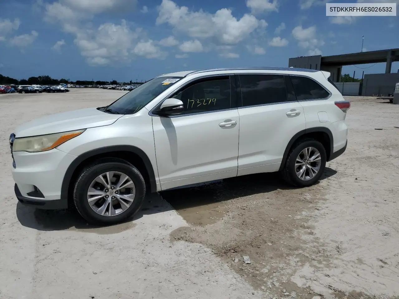 2014 Toyota Highlander Xle VIN: 5TDKKRFH6ES026532 Lot: 62993035