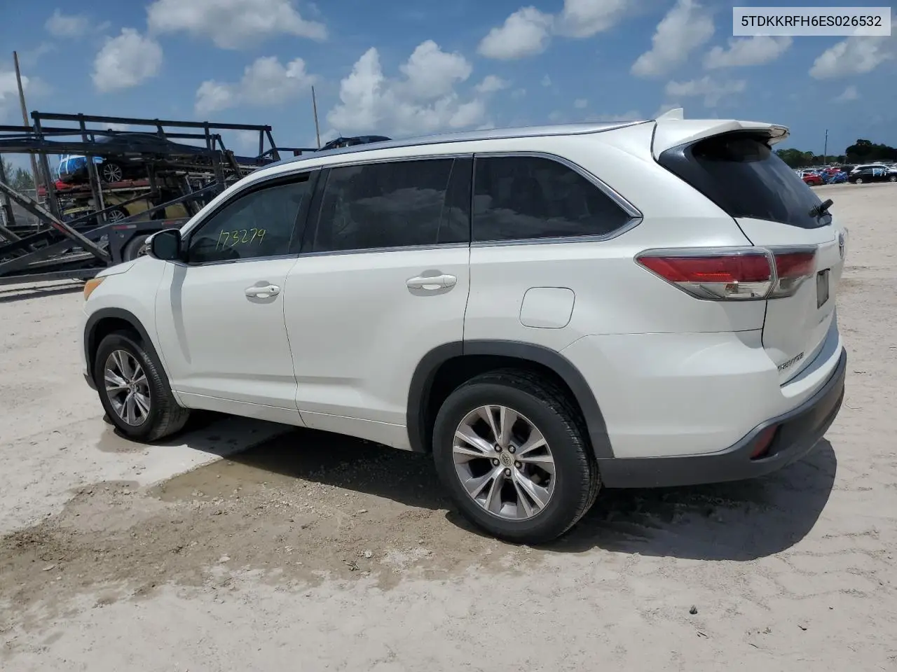 2014 Toyota Highlander Xle VIN: 5TDKKRFH6ES026532 Lot: 62993035