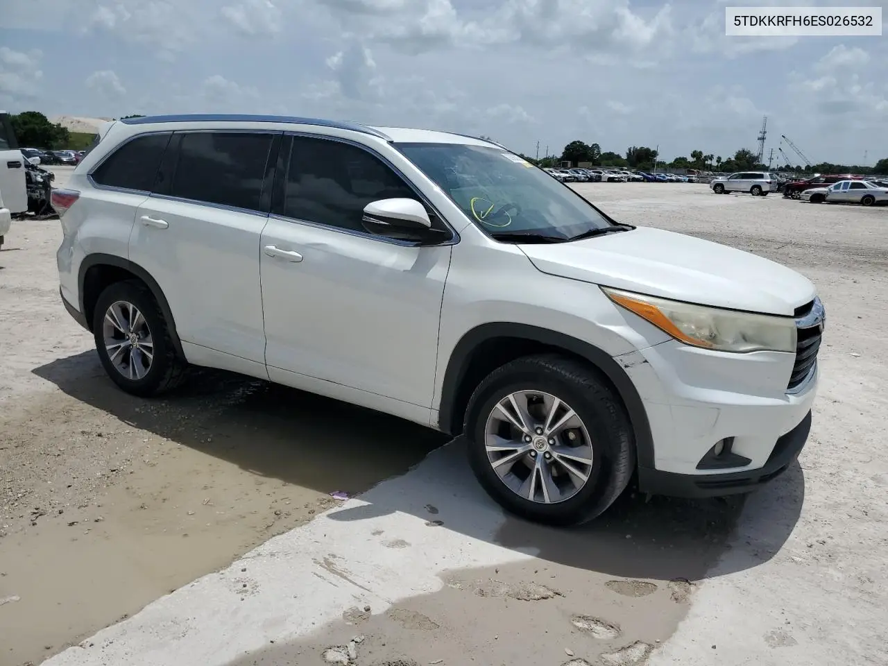 2014 Toyota Highlander Xle VIN: 5TDKKRFH6ES026532 Lot: 62993035